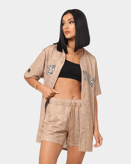 Majestic Athletic Women's New York Yankees Animal Replica Jersey Camel