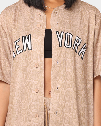 Majestic Athletic Women's New York Yankees Animal Replica Jersey Camel