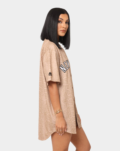 Majestic Athletic Women's New York Yankees Animal Replica Jersey Camel