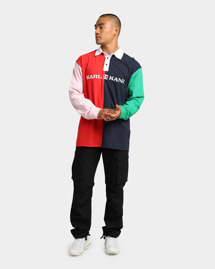 Karl Kani Retro Block Rugby Shirt Navy