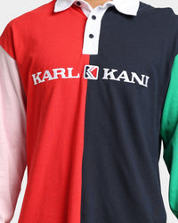 Karl Kani Retro Block Rugby Shirt Navy