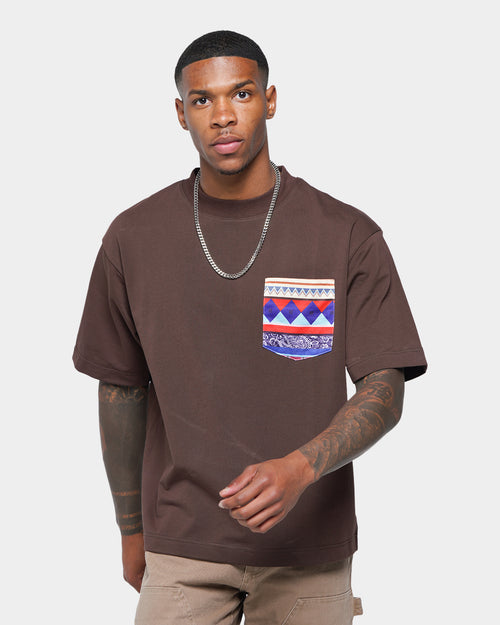 XXIII Luis Printed Pocket T-Shirt Brown