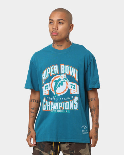 Mitchell & Ness Miami Dolphins Perfect Season T-Shirt Faded Teal