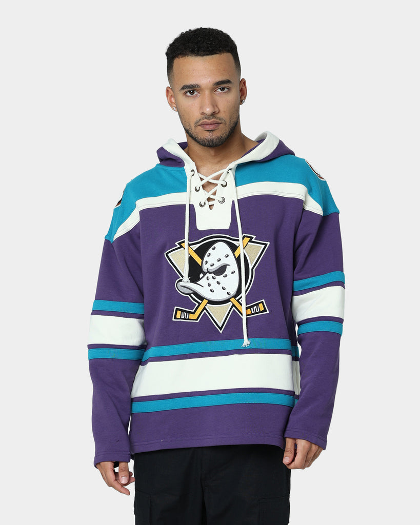 Black and Purple Anaheim Mighty Ducks Varsity Jacket