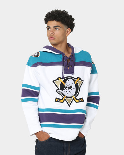 47 Brand Anaheim Ducks Superior Lacer Hoodie White Wash