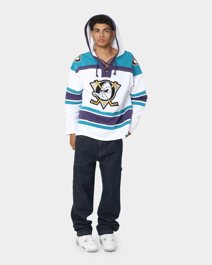 47 Brand Anaheim Ducks Superior Lacer Hoodie White Wash