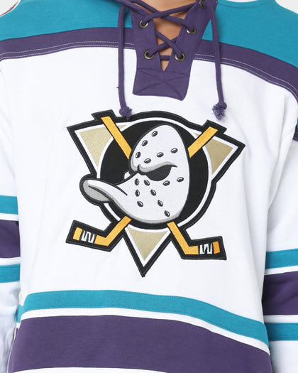 47 Brand Anaheim Ducks Superior Lacer Hoodie White Wash