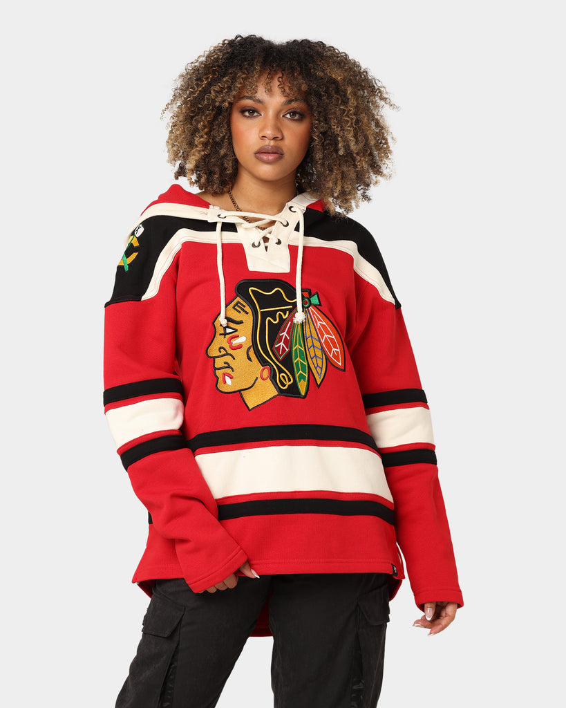 Chicago Blackhawks '47 Women's Superior Lacer Pullover Hoodie - Red