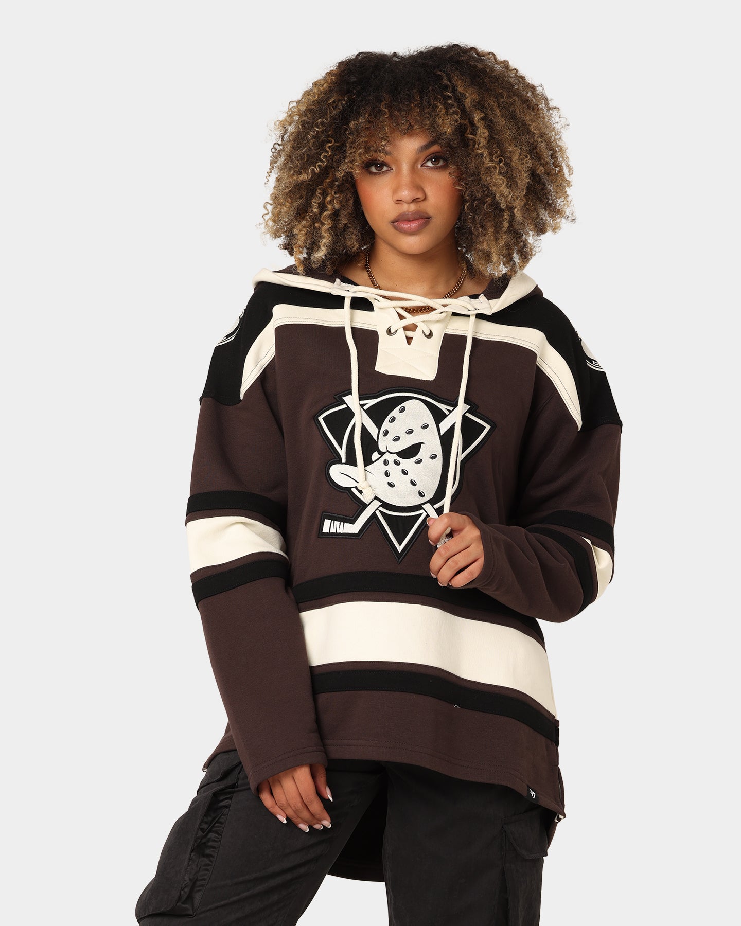 47 Brand Anaheim Ducks Superior Lacer Hoodie Brown | Culture Kings US