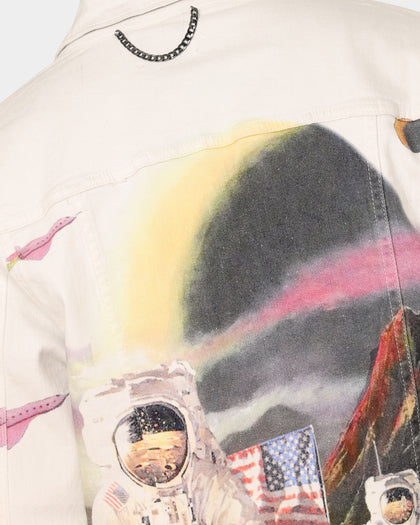 Lifted Anchors Wonderland Denim Jacket White