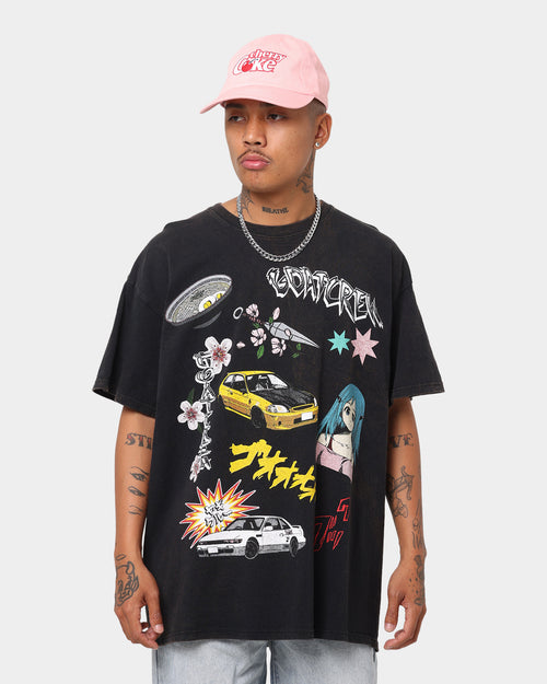 Goat Crew All Over Manga Vintage T-Shirt Black Wash