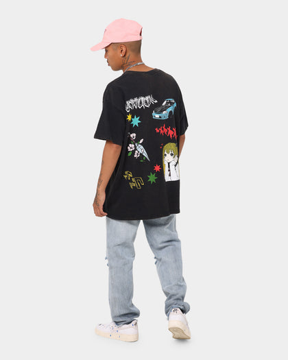 Goat Crew All Over Manga Vintage T-Shirt Black Wash