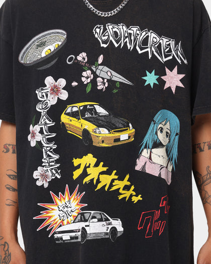 Goat Crew All Over Manga Vintage T-Shirt Black Wash