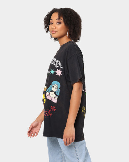 Goat Crew All Over Manga Vintage T-Shirt Black Wash