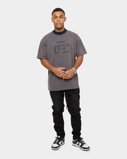 Carre Mono Ringer Oversized Short Sleeve T-Shirt Washed Charcoal
