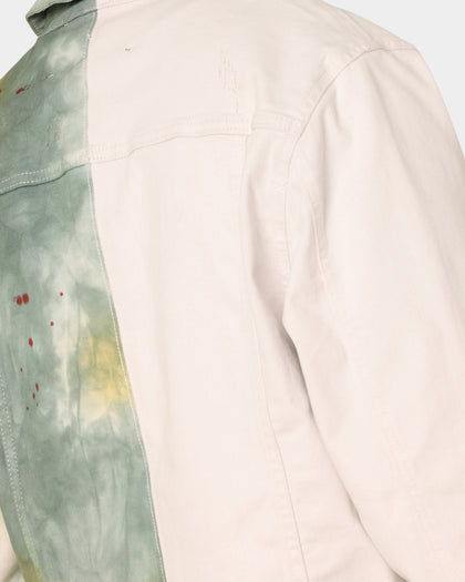 En Noir Inc Cash Denim Jacket Green Tiedye