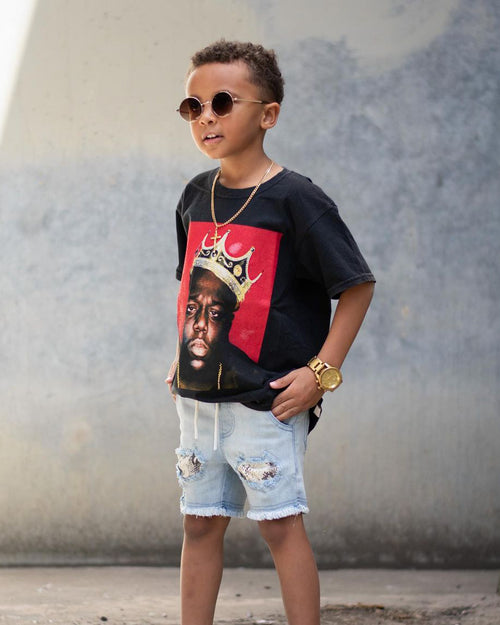 Notorious B.I.G Kid's Biggie Smalls T-Shirt Black