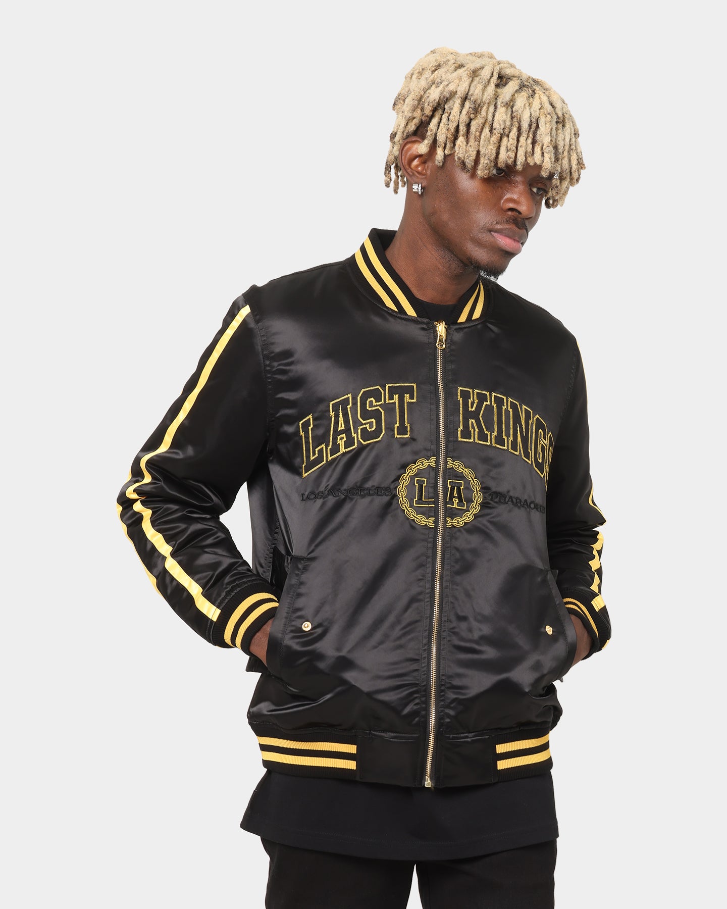 Last Kings LA Pharaohs Varsity Jacket Black | Culture Kings US