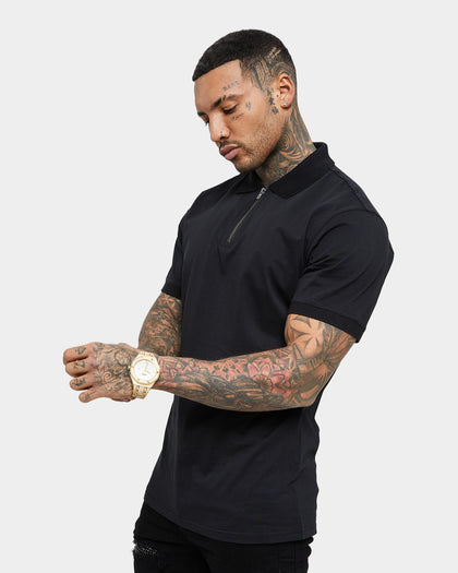 Saint Morta Loom Polo Shirt Black/Silver