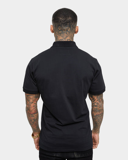 Saint Morta Loom Polo Shirt Black/Silver