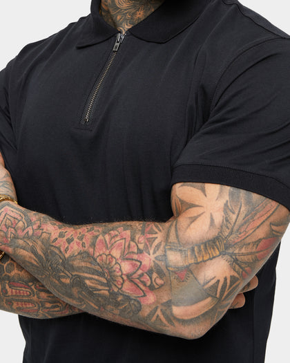 Saint Morta Loom Polo Shirt Black/Silver