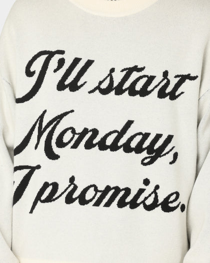 Diet Starts Monday Promise Sweater Antique