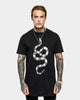 Saint Morta Snake Rhinestone T-Shirt Black