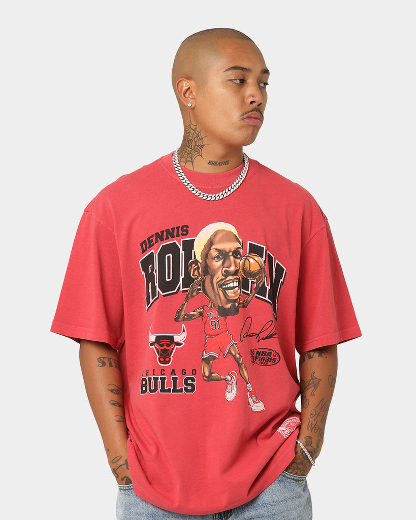Mitchell & Ness Chicago Bulls Dennis Rodman Caricature T-Shirt Faded R ...