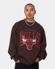 Mitchell & Ness Chicago Bulls Headline Crewneck Baroque Brown