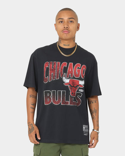 Mitchell & Ness Chicago Bulls Incline Stack Vintage T-Shirt Faded Black