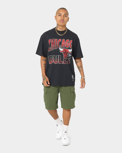 Mitchell & Ness Chicago Bulls Incline Stack Vintage T-Shirt Faded Black