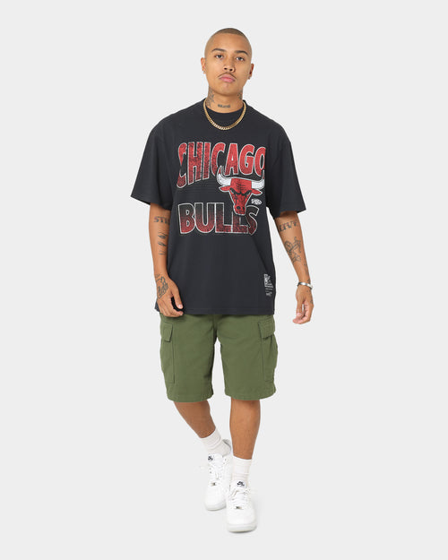 Mitchell & Ness Chicago Bulls Incline Stack Vintage T-Shirt Faded Black