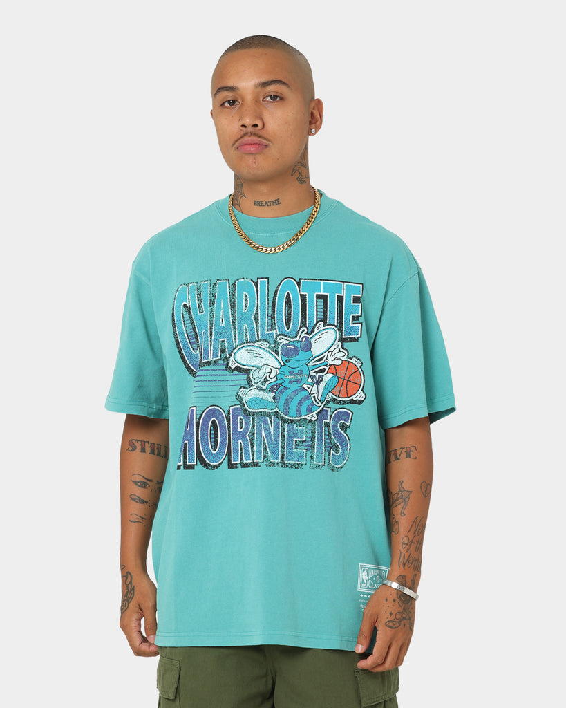 Mitchell & Ness Charlotte Hornets Incline Stack Vintage T-Shirt Faded ...
