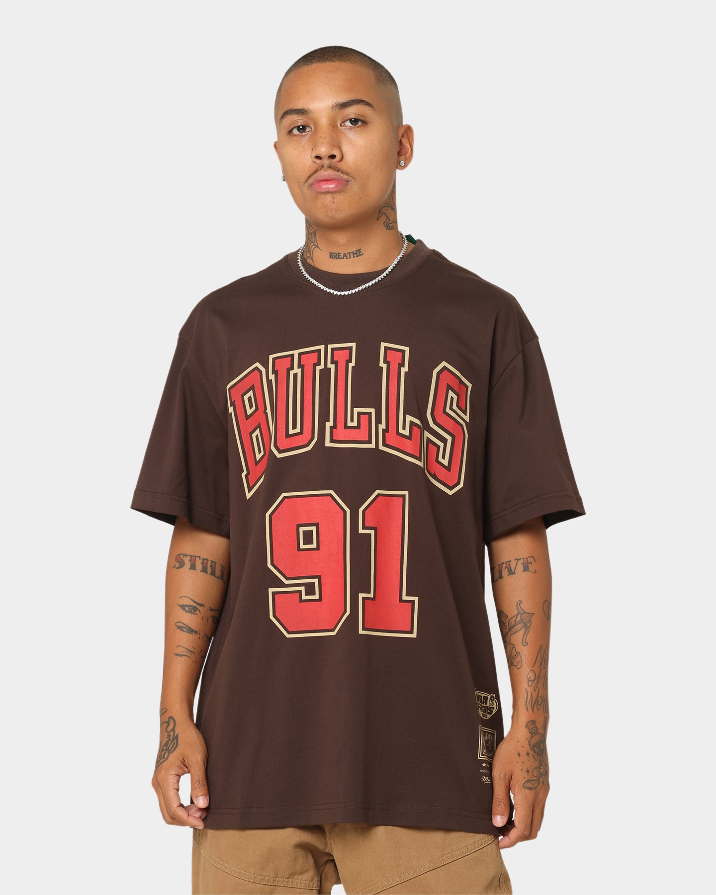 Mitchell & Ness Chicago Bulls Dennis Rodman #91 Lux Brown T