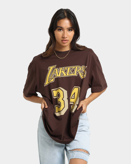 Mitchell & Ness Los Angeles Lakers Shaquille O'Neal #34 Lux Brown T-Shirt Baroque Brown