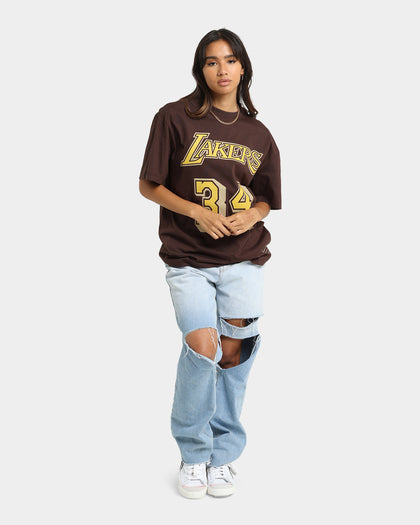 Mitchell & Ness Los Angeles Lakers Shaquille O'Neal #34 Lux Brown T-Shirt Baroque Brown