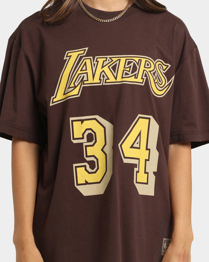 Mitchell & Ness Los Angeles Lakers Shaquille O'Neal #34 Lux Brown T-Shirt Baroque Brown