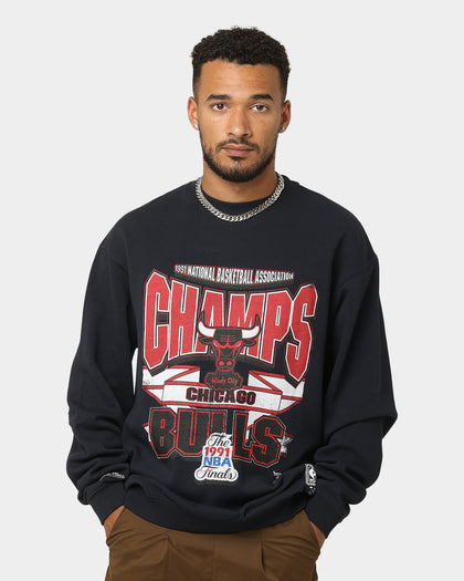 Mitchell & Ness Chicago Bulls Vintage Champion Crewneck Faded Black