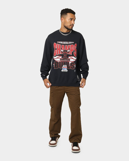 Mitchell & Ness Chicago Bulls Vintage Champion Crewneck Faded Black