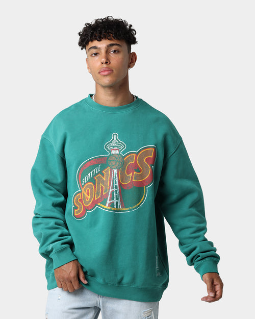 Mitchell & Ness Seattle Supersonics Vintage HWC Big LG Crewneck Faded Green