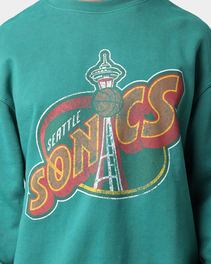 Mitchell & Ness Seattle Supersonics Vintage HWC Big LG Crewneck Faded Green