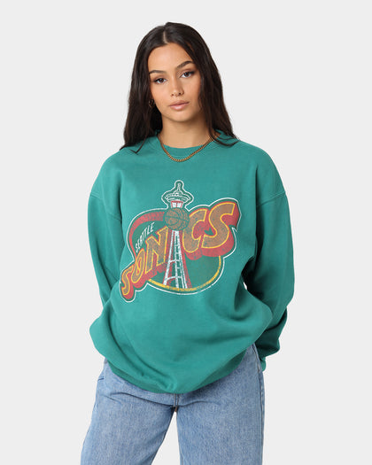 Mitchell & Ness Seattle Supersonics Vintage HWC Big LG Crewneck Faded Green