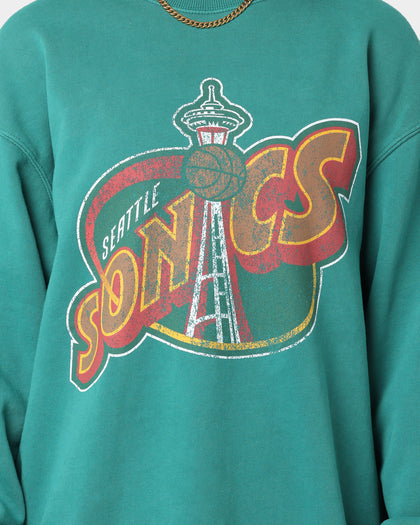 Mitchell & Ness Seattle Supersonics Vintage HWC Big LG Crewneck Faded Green