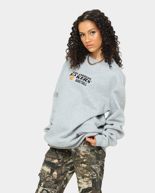 Mitchell & Ness Los Angeles Lakers Vintage Line Up Crewneck Grey Marle
