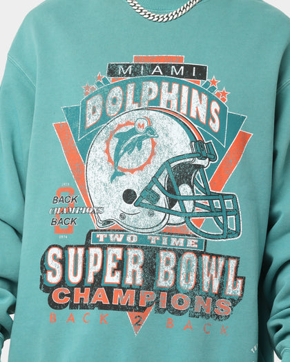 Mitchell & Ness Miami Dolphins Vintage Super Bowl Crewneck Faded Teal