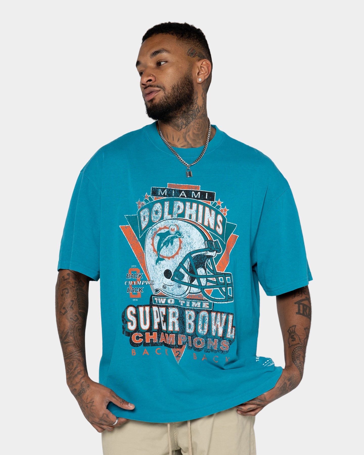 Mitchell & Ness Miami Dolphins Vintage Superbowl T-Shirt Faded