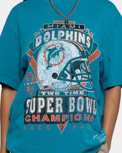 Mitchell & Ness Miami Dolphins Vintage Superbowl T-Shirt Faded Teal
