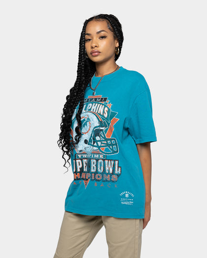 Mitchell & Ness Miami Dolphins Vintage Superbowl T-Shirt Faded Teal