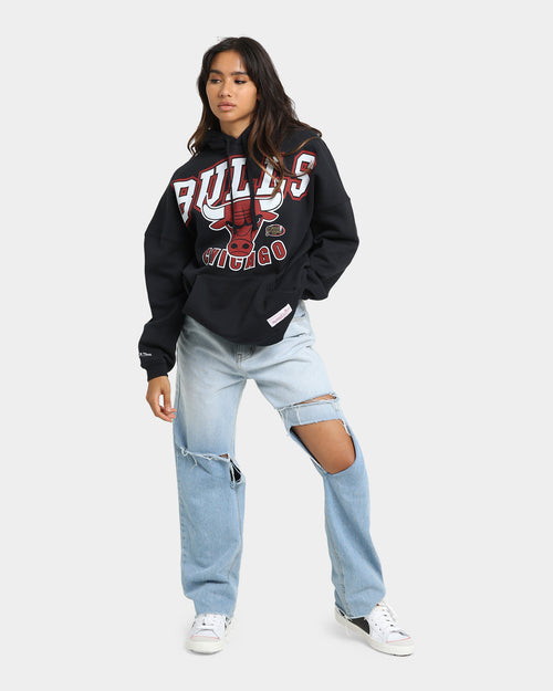 Mitchell & Ness Chicago Bulls XL Invert Arch Vintage Hoodie Faded Black