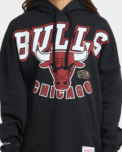 Mitchell & Ness Chicago Bulls XL Invert Arch Vintage Hoodie Faded Black